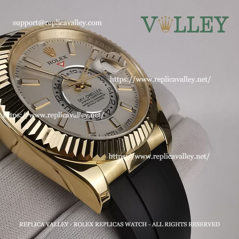 SKD322 Rolex Sky-Dweller 326238 Rubber Strap White Dial