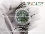 DJ36254 Rolex Datejust 126284 Diamond Bezel Olive Green Palm Motif Dial
