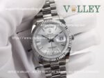 DD36001 Rolex Day-Date 128239 Fluted Bezel Silver Dial