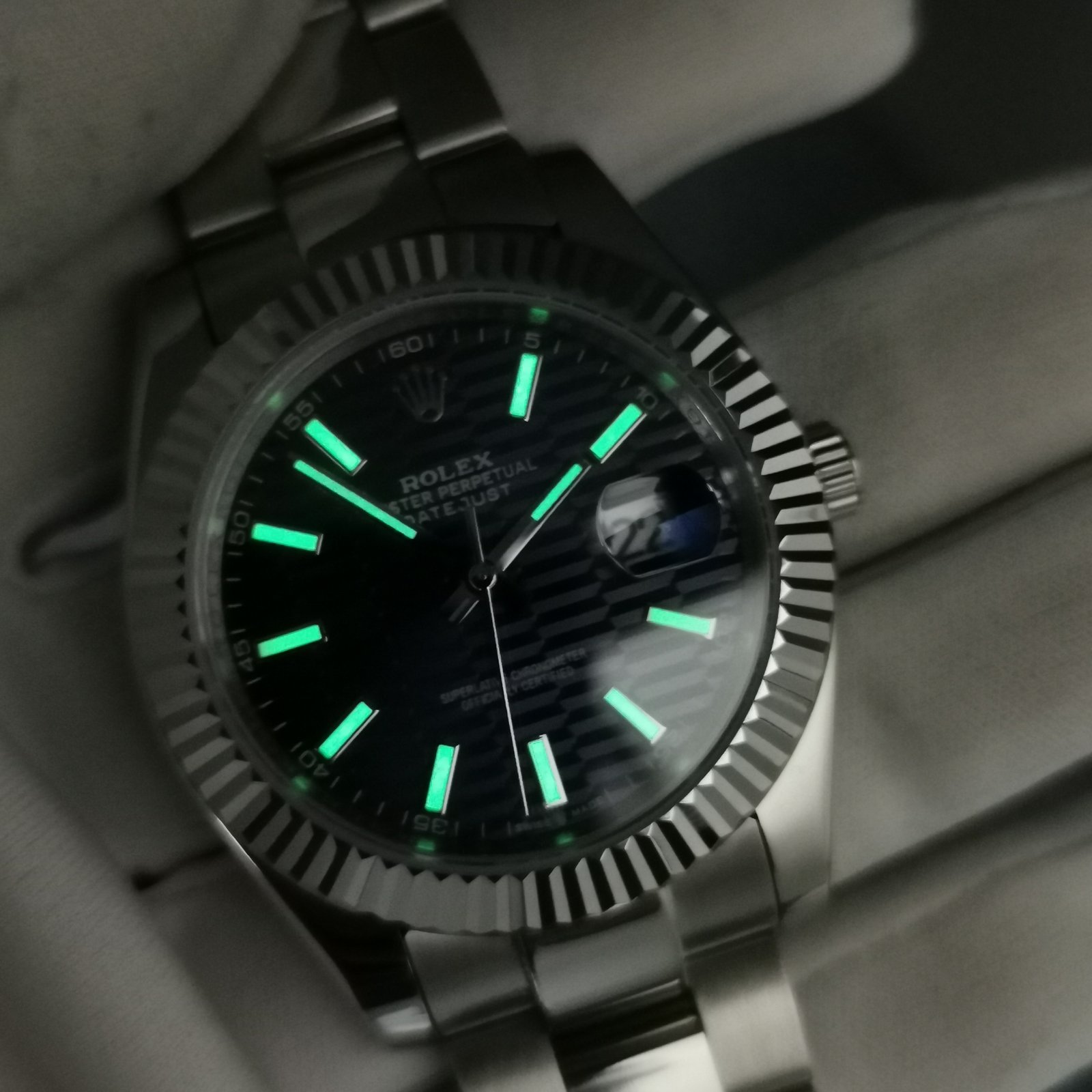 DJ41101 Rolex Datejust 126334 Oyster Bracelet Blue Fluted-motif Dial