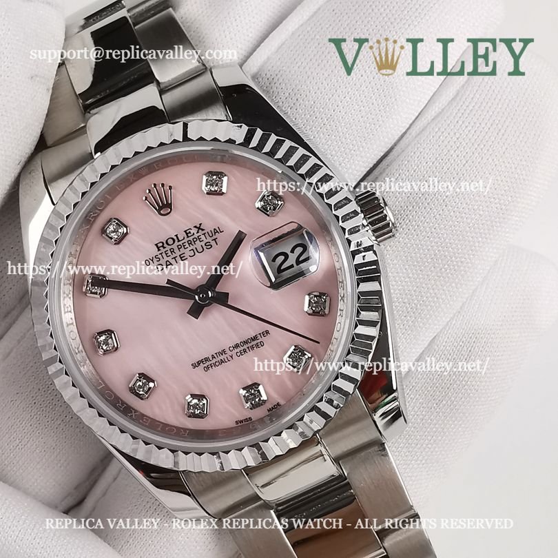 DJ36107 Rolex Datejust 116234 MOP Pink Diamond Dial Oyster Bracelet