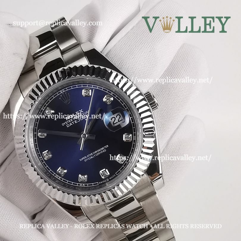 DJ41104 Rolex Datejust 126334 Oyster Bracelet Blue Diamond Dial