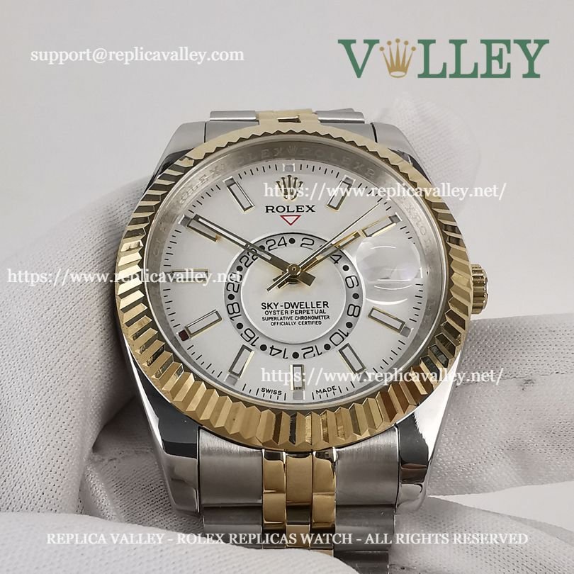 SKD113 Rolex Sky-Dweller 326933 Jubilee Bracelet White Dial
