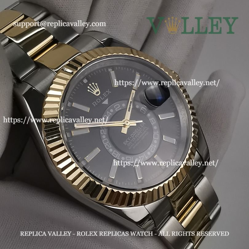 SKD102 Rolex Sky-Dweller 326933 Oyster Bracelet Black Dial