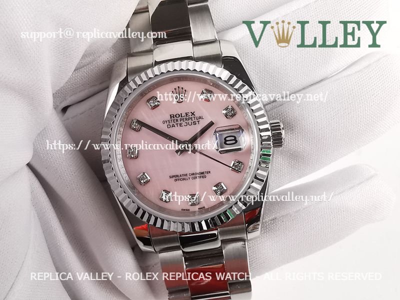 98dd8b41f99fc8ec0efac433221eabf0a44e1fdd DJ36107 Rolex Datejust 116234 MOP Pink Diamond Dial Oyster Bracelet - Image 1