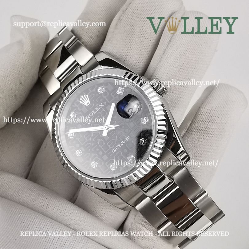 DJ36104 Rolex Datejust 116234 Black Jubilee Diamond Dial Oyster Bracelet