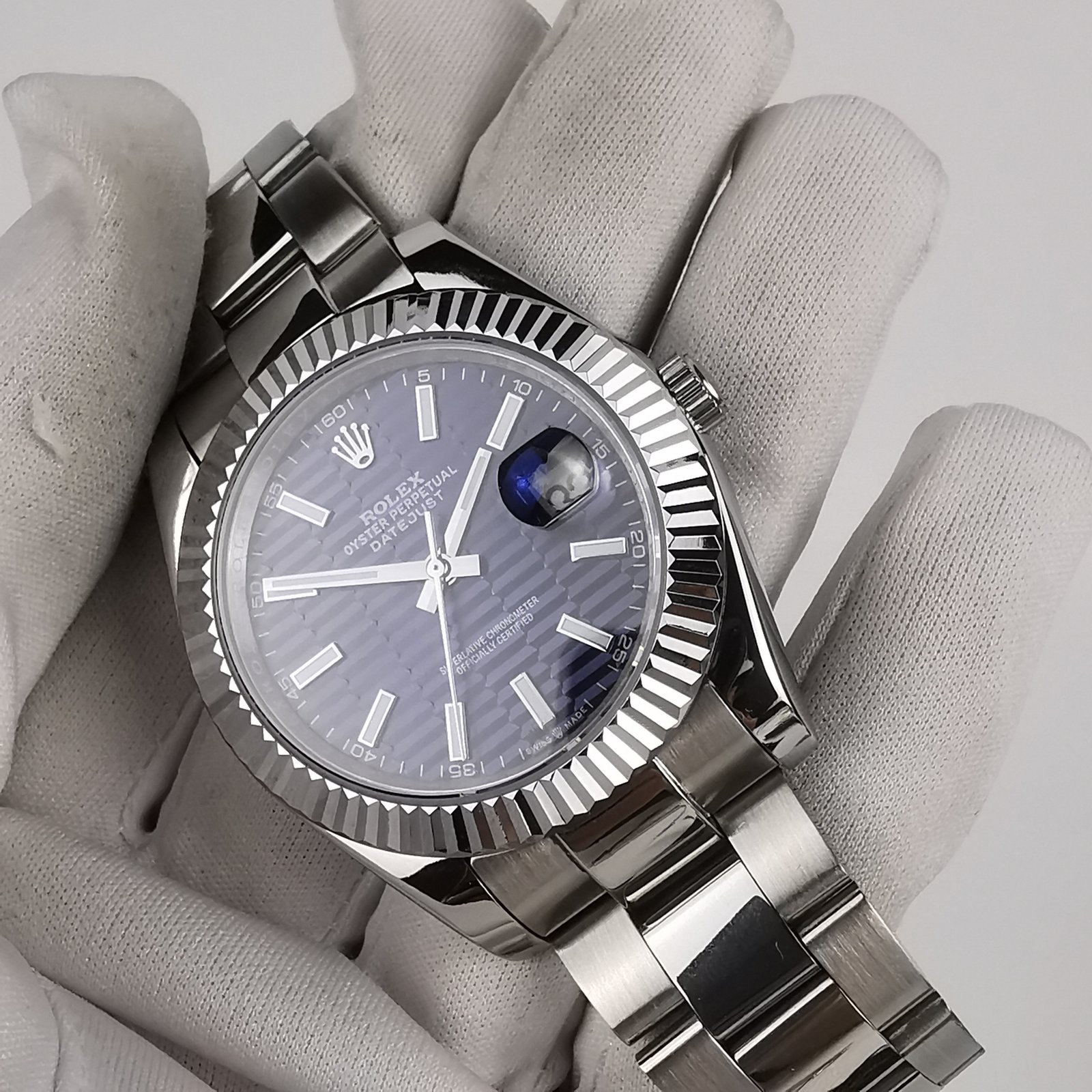 DJ41101 Rolex Datejust 126334 Oyster Bracelet Blue Fluted-motif Dial
