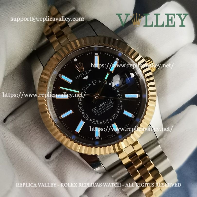 SKD112 Rolex Sky-Dweller 326933 Jubilee Bracelet Black Dial