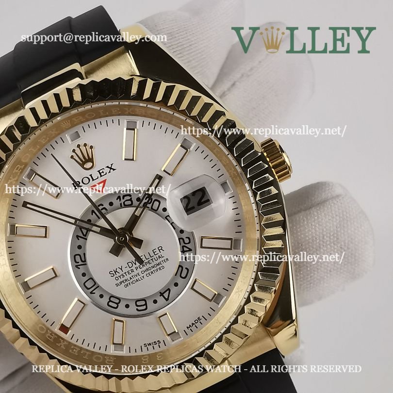 SKD322 Rolex Sky-Dweller 326238 Rubber Strap White Dial