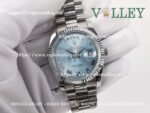 DD36007 Rolex Day-Date 128236 Fluted Bezel Ice-Blue Roman Dial