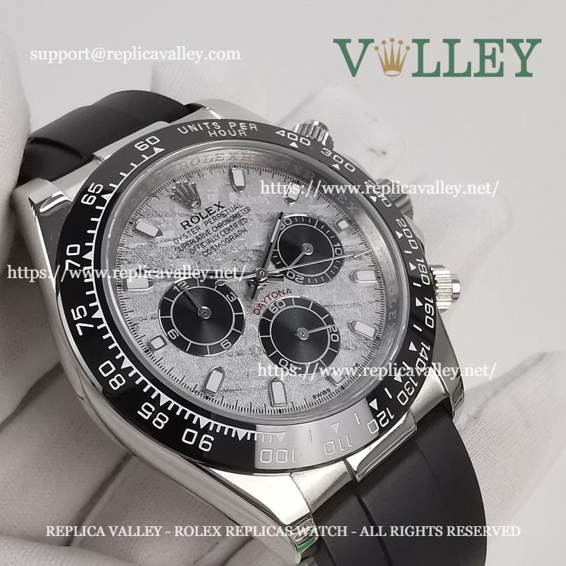 D142 Rolex Daytona 116519 Mens Watch Silver Meteorite Dial