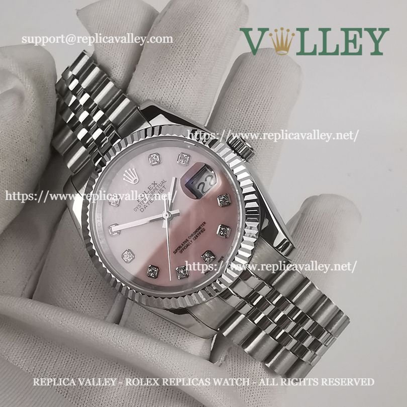 DJ36007 Rolex Datejust 116234 Fluted Bezel MOP Pink Diamond Dial