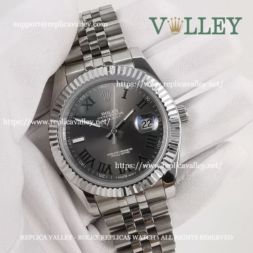 DJ41005 Rolex Datejust 126334 Fluted Bezel Slate Grey Dial