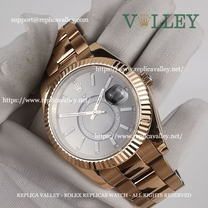 SKD201 Rolex Sky-Dweller 326935 Oyster Bracelet Dark Rhodium Dial