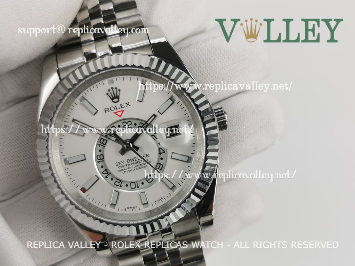 SKD013 Rolex Sky-Dweller 326934 Jubilee Bracelet White Dial