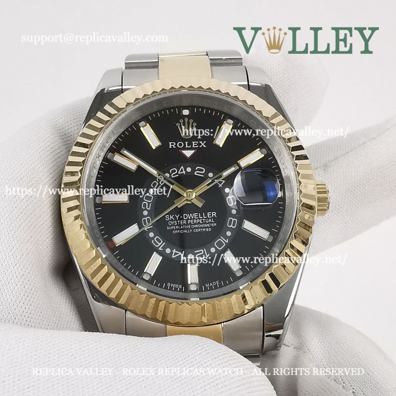 SKD102 Rolex Sky-Dweller 326933 Oyster Bracelet Black Dial