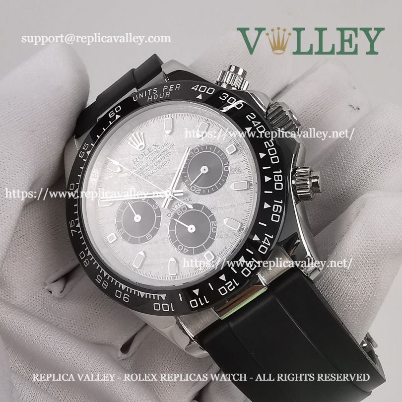 D142 Rolex Daytona 116519 Mens Watch Silver Meteorite Dial