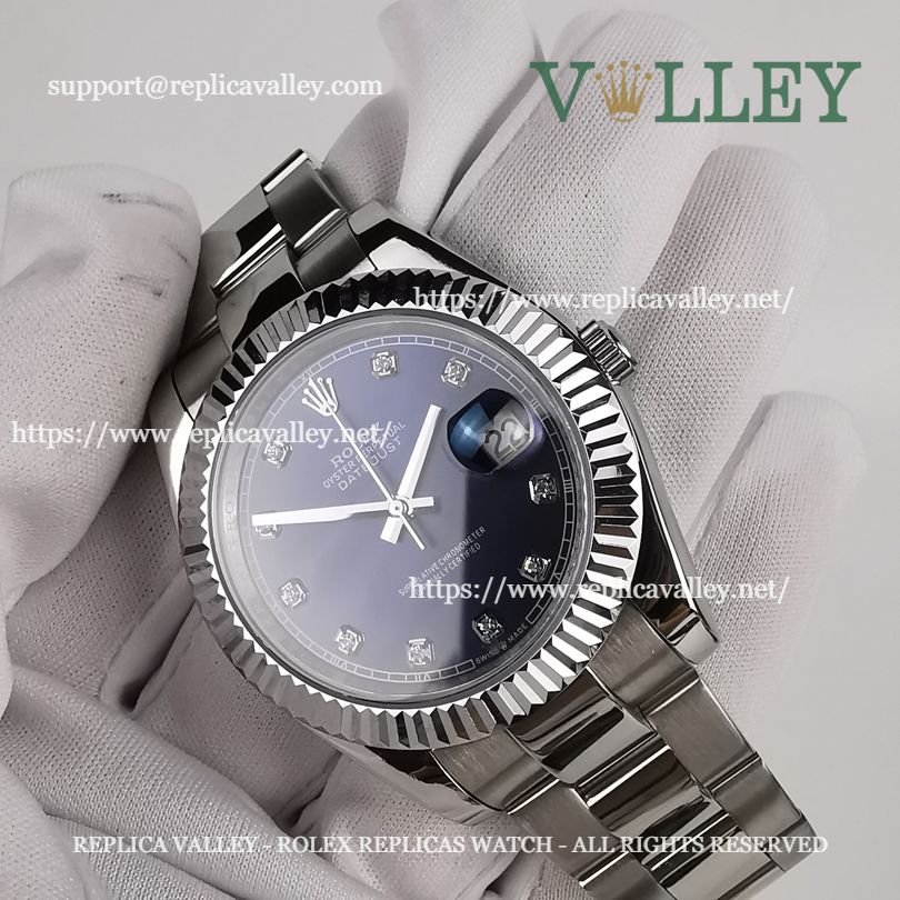 DJ41104 Rolex Datejust 126334 Oyster Bracelet Blue Diamond Dial