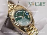 DD41301 Rolex Day-Date 228238 Fluted Bezel Green Dial - Image 6