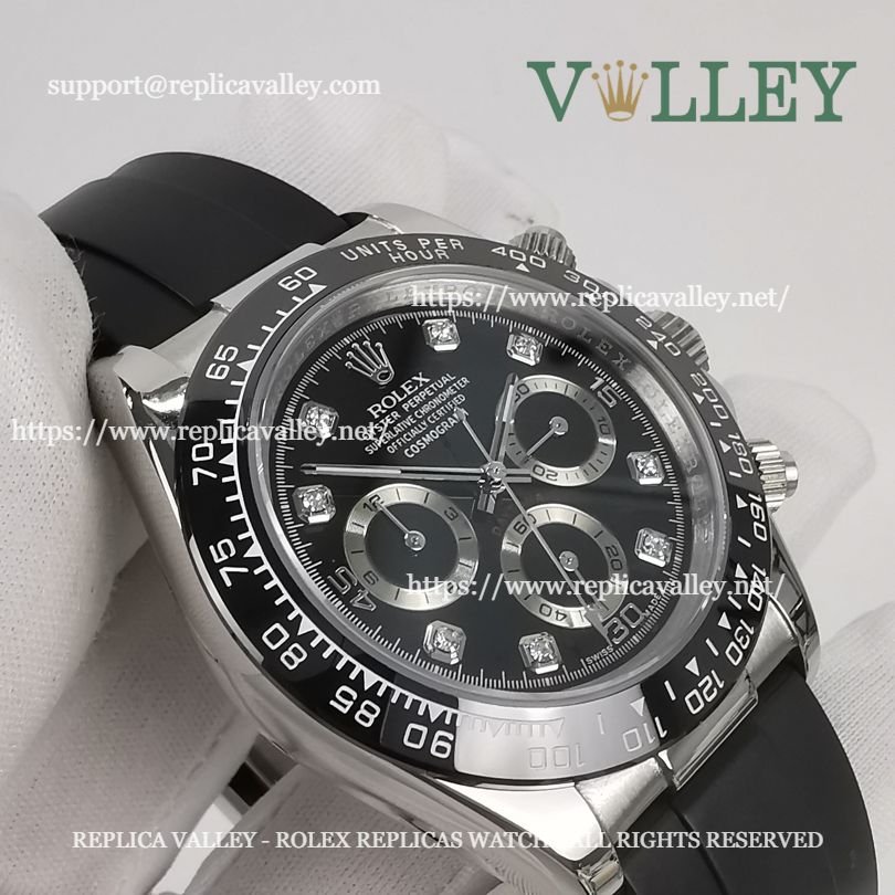 D141 Rolex Daytona 116519 Mens Watch Black Diamond Dial