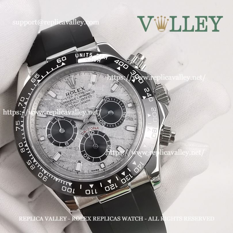 D142 Rolex Daytona 116519 Mens Watch Silver Meteorite Dial