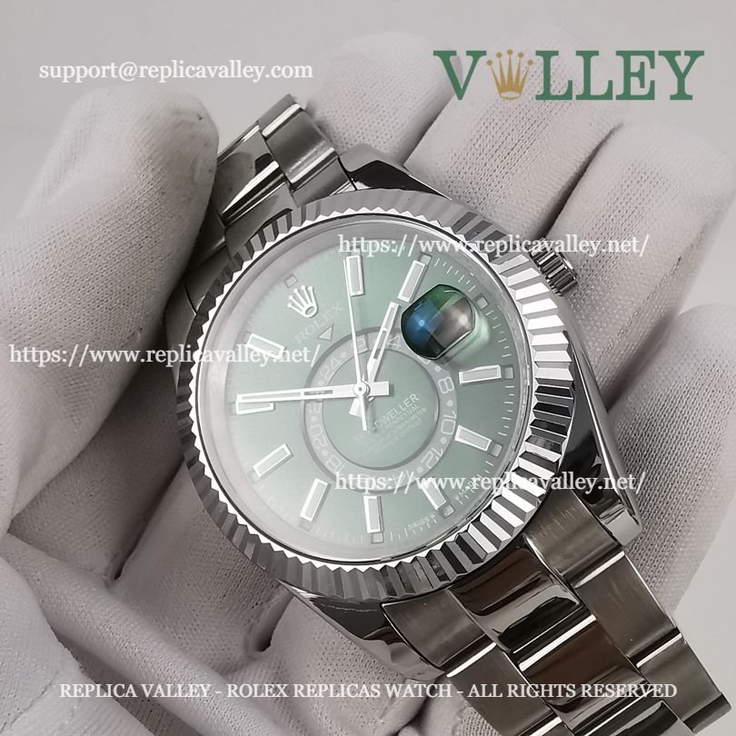 SKD004 Rolex Sky-Dweller 326934 Oyster Bracelet Mint Green Dial