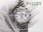 DD36004 Rolex Day-Date 128239 Fluted Bezel MOP White Diamond Dial