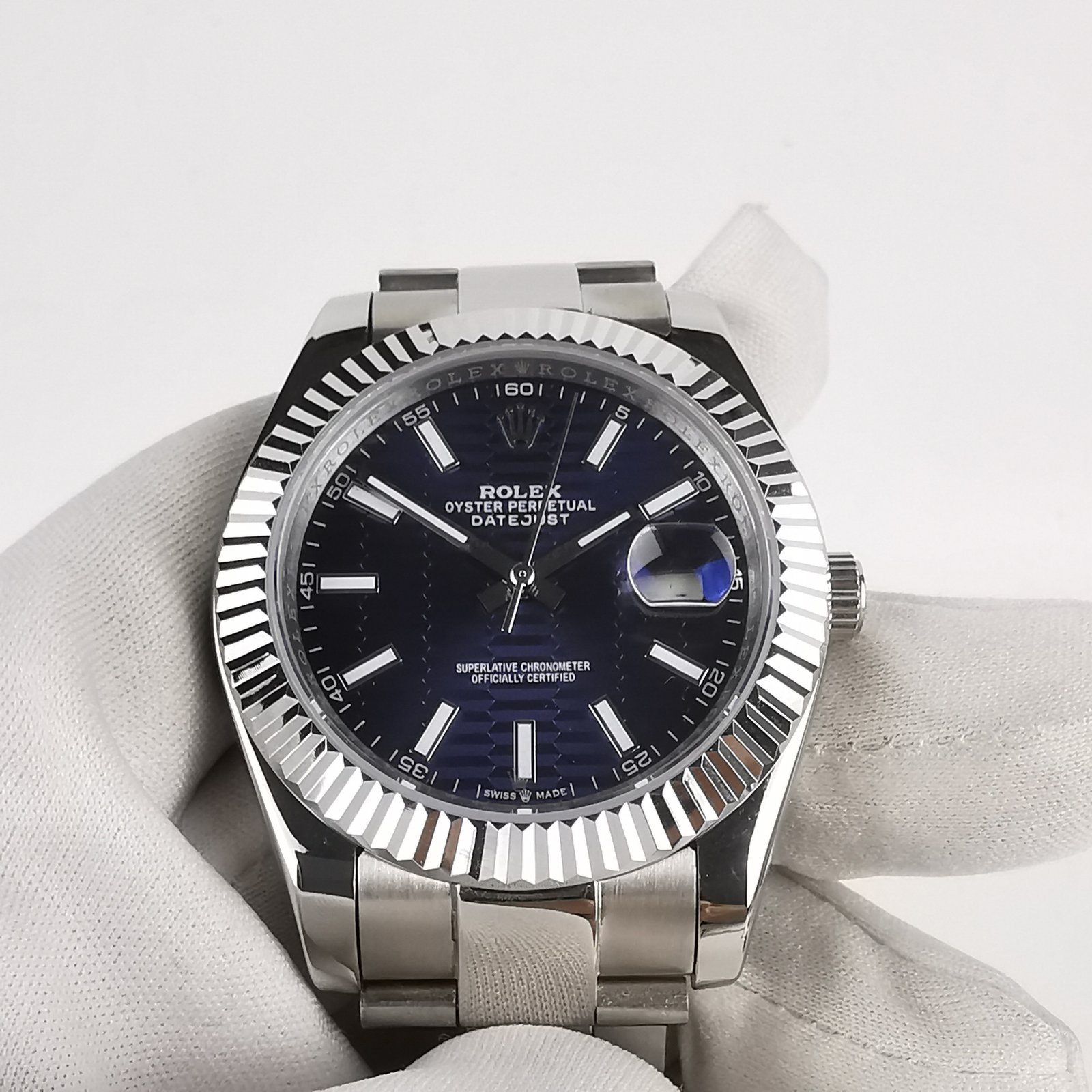 DJ41101 Rolex Datejust 126334 Oyster Bracelet Blue Fluted-motif Dial