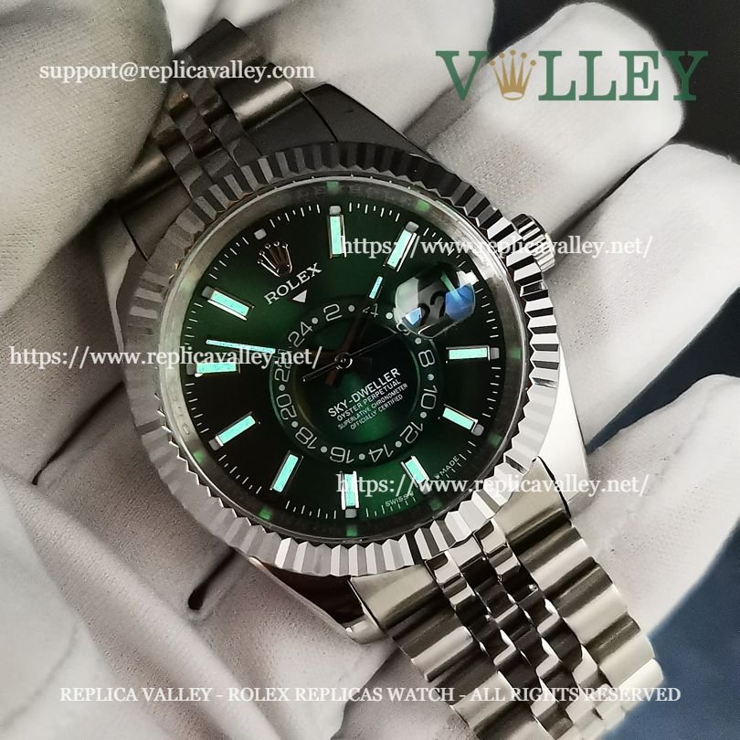 SKD014 Rolex Sky-Dweller 326934 Jubilee Bracelet Mint Green Dial