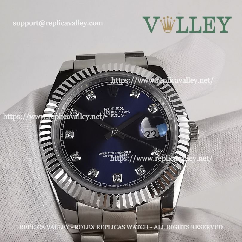DJ41104 Rolex Datejust 126334 Oyster Bracelet Blue Diamond Dial