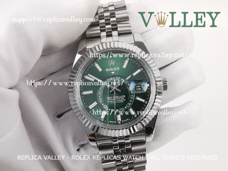 e93cf7f748b301ab25430e04248853a38d033b3b SKD014 Rolex Sky-Dweller 326934 Jubilee Bracelet Mint Green Dial - Image 1