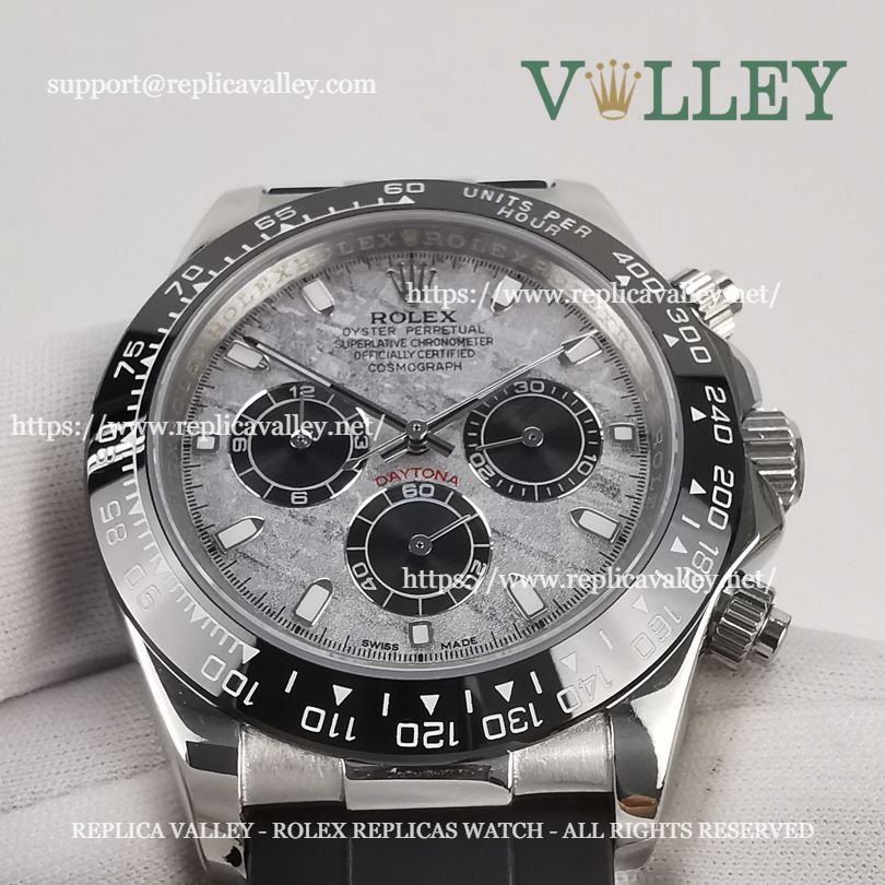D142 Rolex Daytona 116519 Mens Watch Silver Meteorite Dial