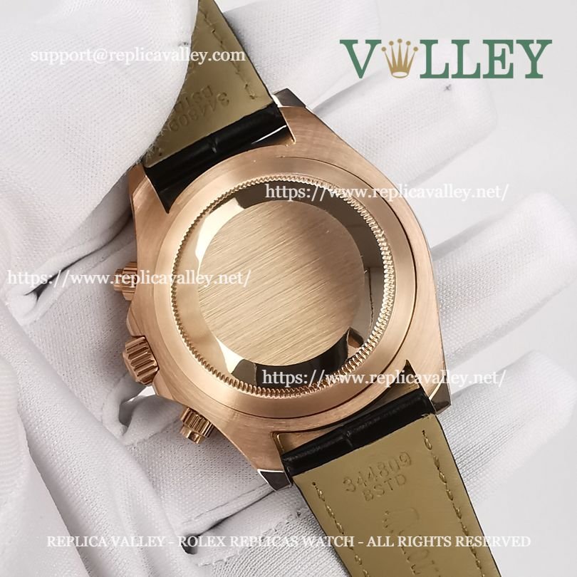 D655 Rolex Daytona 116515 Rose Gold Leather Everose Diamond Dial