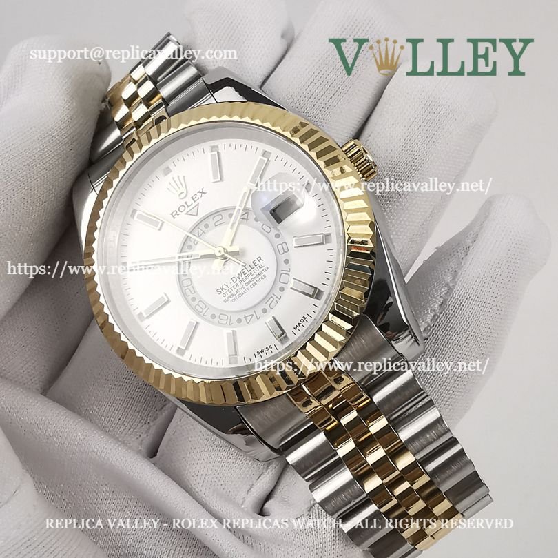 SKD113 Rolex Sky-Dweller 326933 Jubilee Bracelet White Dial