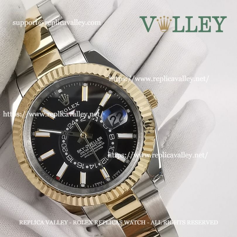 SKD102 Rolex Sky-Dweller 326933 Oyster Bracelet Black Dial