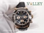D651 Rolex Daytona 116515 Rose Gold Leather Black Dial