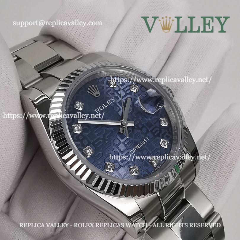 DJ36110 Rolex Datejust 116234 Blue Jubilee Diamond Dial Oyster Bracelet