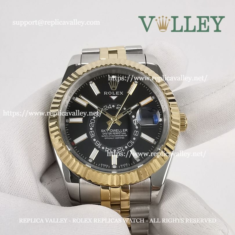 SKD112 Rolex Sky-Dweller 326933 Jubilee Bracelet Black Dial