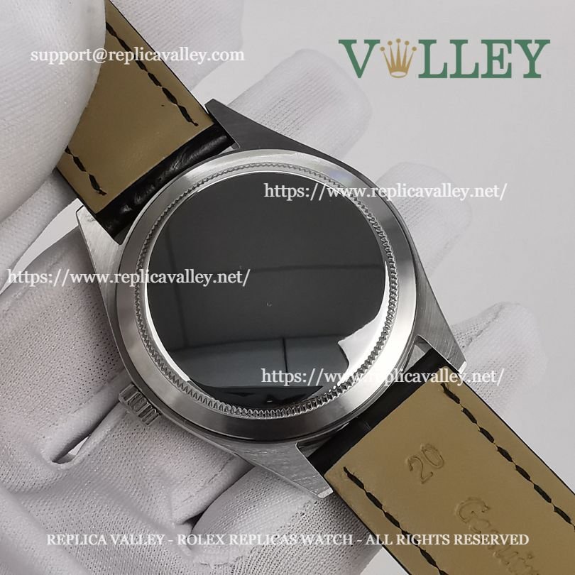 C002 Rolex Cellini Time 50509 Black Leather Strap White Dial