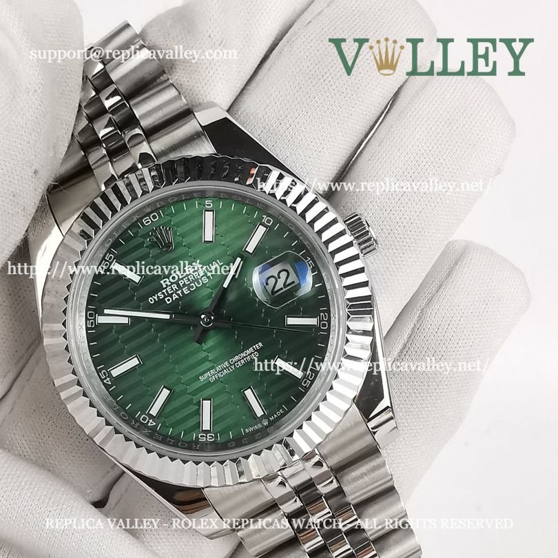 DJ41002 Rolex Datejust 126334 Fluted Bezel Green Fluted-motif Dial